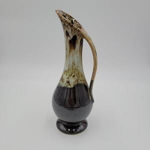 Vintage Dalton Pitcher Vase 6" Brown Drip Glaze Mid Century Modern Retro USA